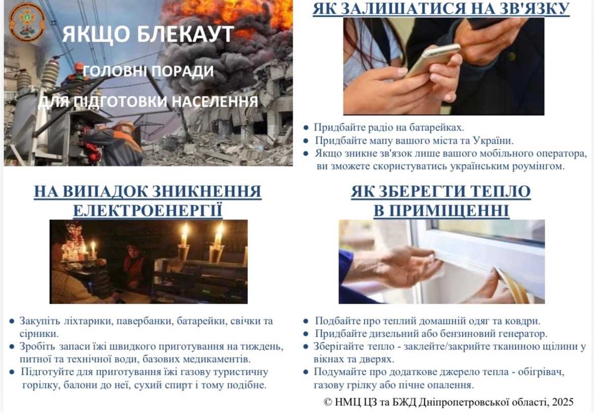Якщо блекаут. Головні поради для підготовки населення